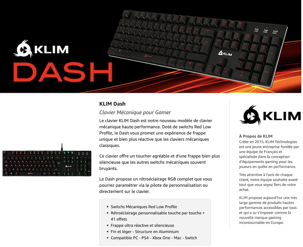 Profitez de -23% sur le tout nouveau clavier mécanique KLIM™ Dash